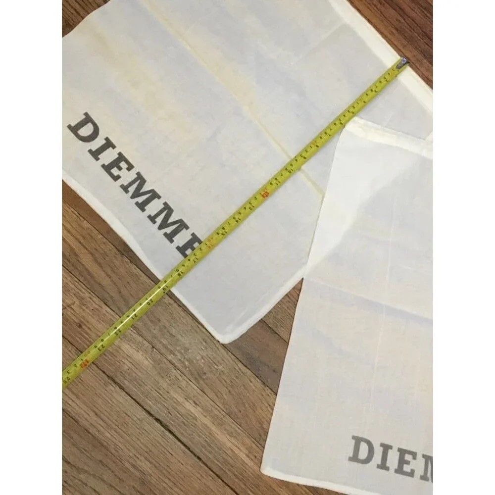 DIEMME White Dustbags TWO (2) dust bags 17” x 19” Sheer light New never used
